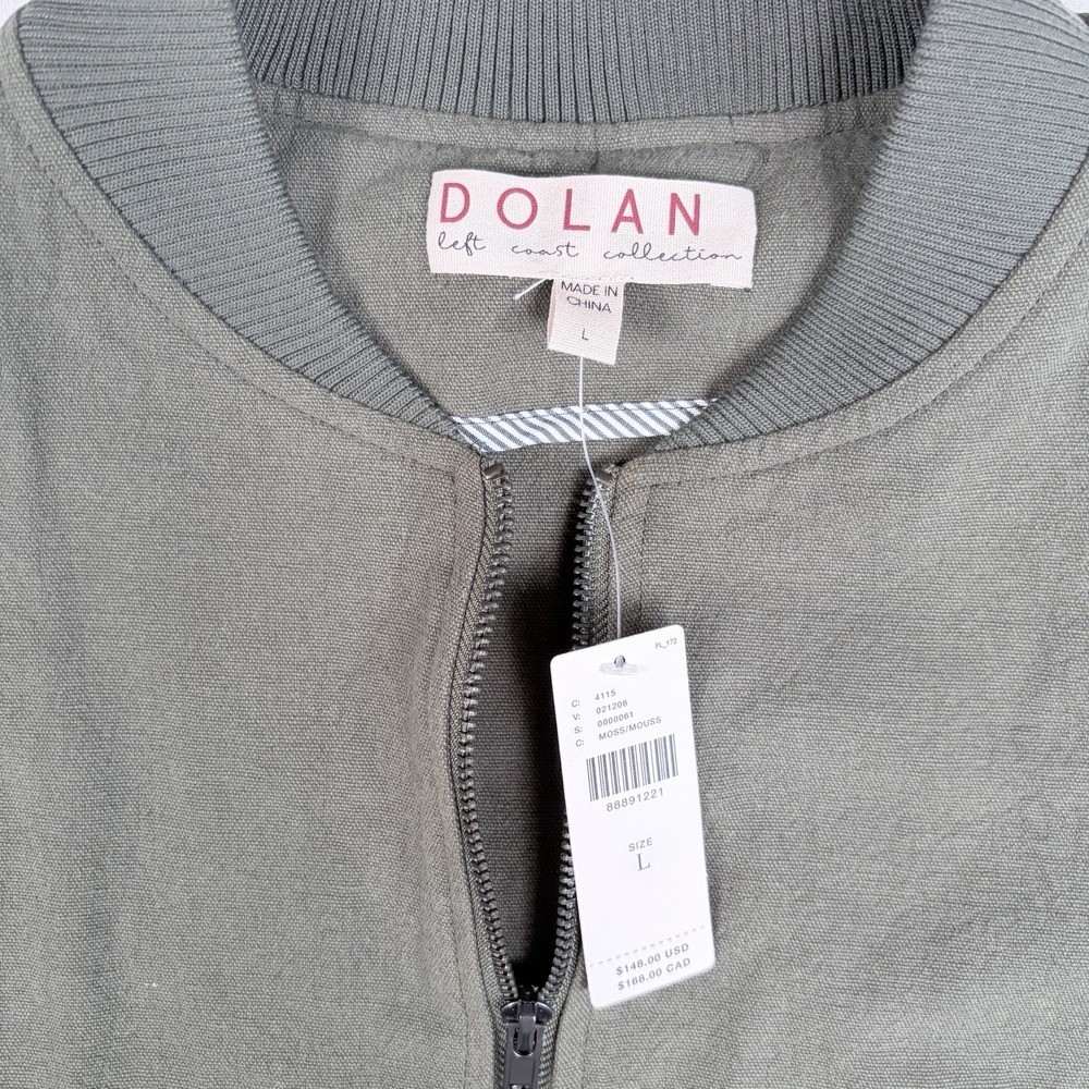 NWT Dolan Left Coast Puff-Sleeve Bomber Jacket Olive Green Zip Anthropologie - Picture 4 of 7